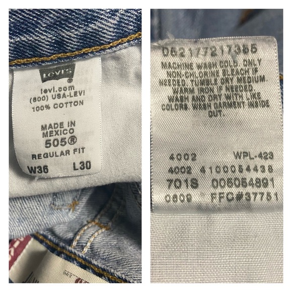 Vintage Levi’s 505 Regular Fit Distressed Denim Jeans Blue - Picture 15 of 16